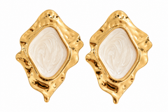 Molten Marble Leaf Earrings