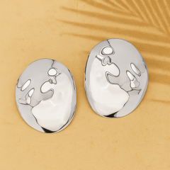 Sable Mirage Oval Earrings